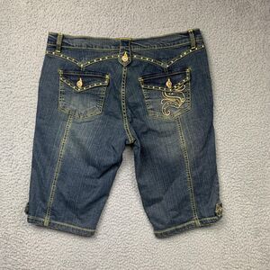 Southpole Shorts Womens 15 Embellished Bling Bermuda Flap Pockets